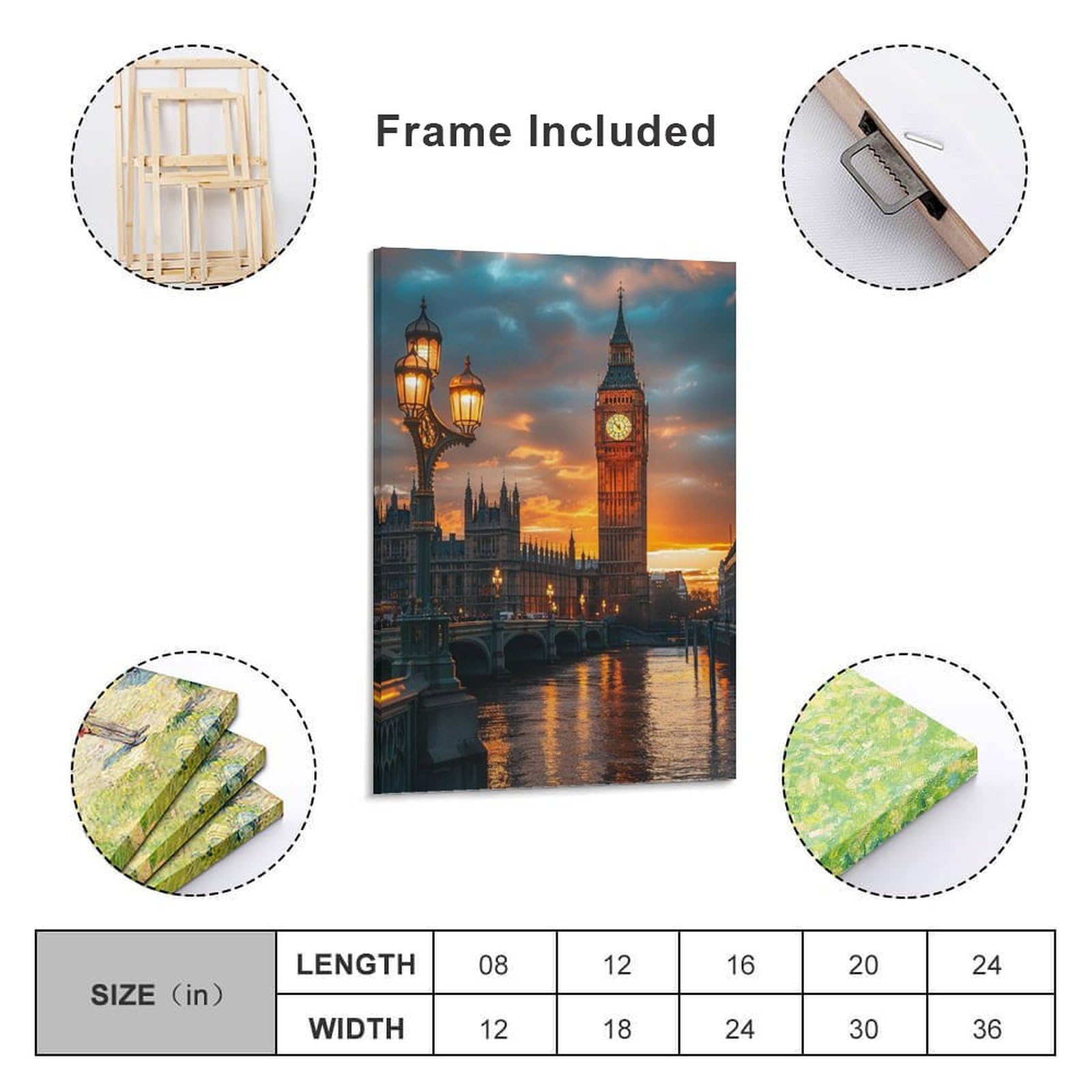 Amazon.co.jp: 夕暮れのロンドンのビッグベン 絵画 アート パネル